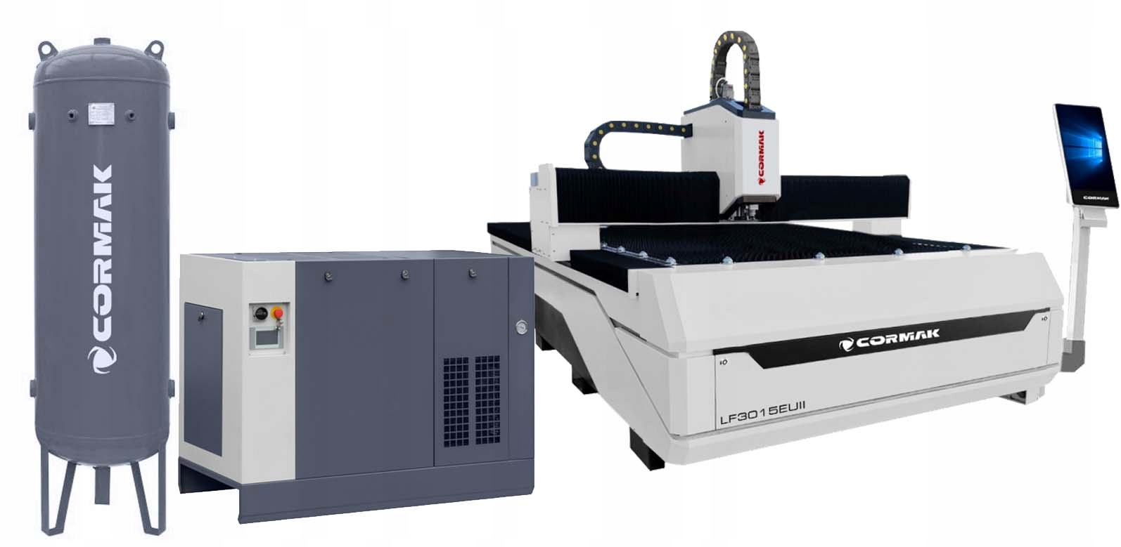 LASEROVÉ REZANIE STLAČENÝM VZDUCHOM 3000x1500 1kW + KOMPRESOR + VALEC 500L